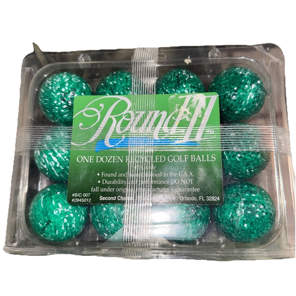 Round II Recycled‎ Golf Balls 12 Count #2 Grade Green Refinished